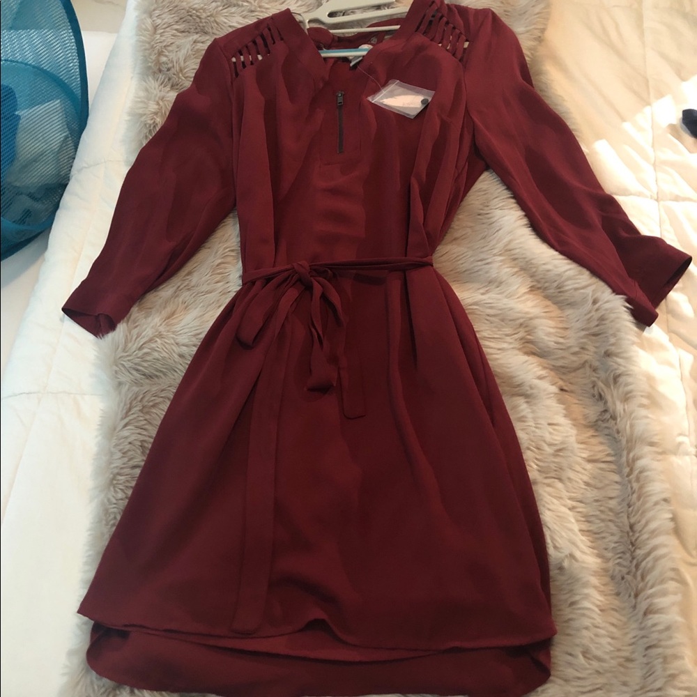 Forever 21 Long sleeve burgundy shirt dress